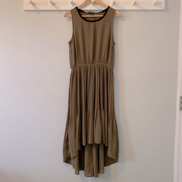 Olive green high-low dress - Picture 1 of 7